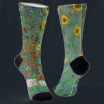 Calcetines Gustav Klimt - Jardín de campo con girasoles<br><div class="desc">Jardín de campo con girasoles / Jardín de granja con girasoles - Gustav Klimt en 1905-1906</div>