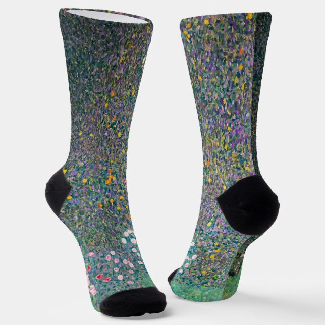 Calcetines Gustav Klimt - Rosebushes bajo los árboles (Angular)