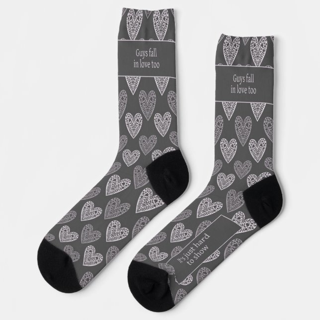 Calcetines Guys fall in love too, Dark gray (Izquierda)