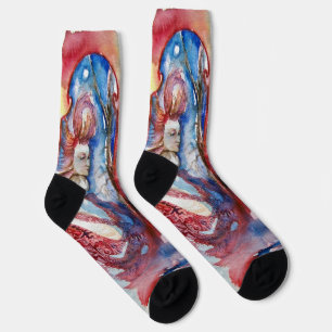 Calcetines HADA MORGANA Leyendas Arturianas Rosa Azul Fantasí