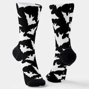 Calcetines Halloween Black and White murs fresco patrón de mi