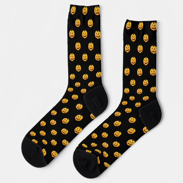 Calcetines Halloween de calabaza de Jack O Lantern (Izquierda)