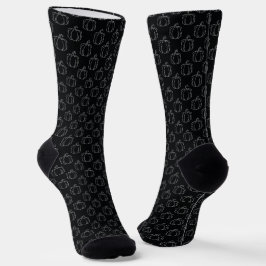 Calcetines Halloween de calabaza de plata