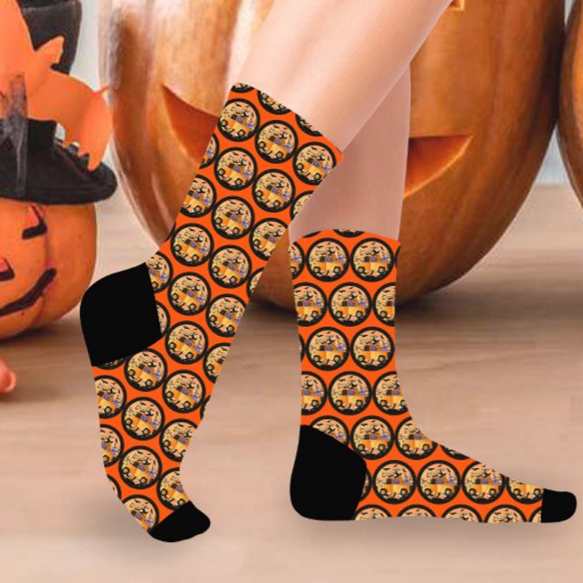 Calcetines Halloween de calabaza encantadora (Subido por el creador)