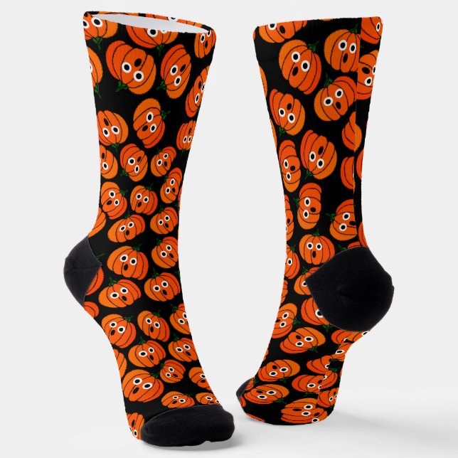 Calcetines Halloween de calabaza Jack-o-Lanterns (Angular)