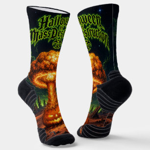 Calcetines Halloween de Destrucción Masiva Calabaza Radioacti