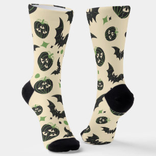 Calcetines Halloween De Moda Moderna De Calabaza Y Murciélago