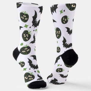 Calcetines Halloween De Moda Moderna De Calabaza Y Murciélago