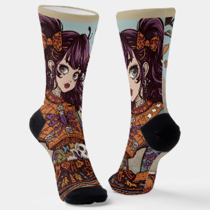 Calcetines Halloween,Estilo espeluznante de otoño, Lindo espe