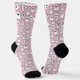 Calcetines Halloween fantasma rosa