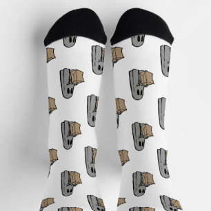 Calcetines Halloween, Gris Fantasma, Truco O Tratamiento, Boo