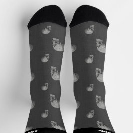 Calcetines Halloween Gris y Black Skull personalizado