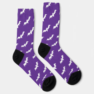 Calcetines Halloween murciélagos con zócalos de patrón blanco