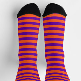 Calcetines Halloween Naranja rayado y morado