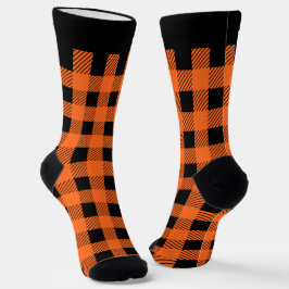 Calcetines Halloween naranja y negro a rayas