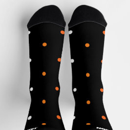 Calcetines Halloween negro y Naranja de perro polaco personal