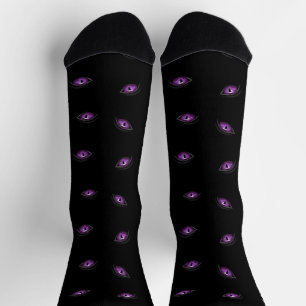Calcetines Halloween, Ojos Púrpura, Truco O Tratamiento, Boo