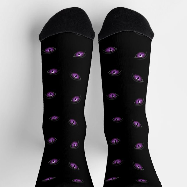 Calcetines Halloween, Ojos Púrpura, Truco O Tratamiento, Boo (Arriba)
