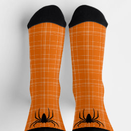 Calcetines Halloween Scary Spider Naranja Novedad de viuda ne