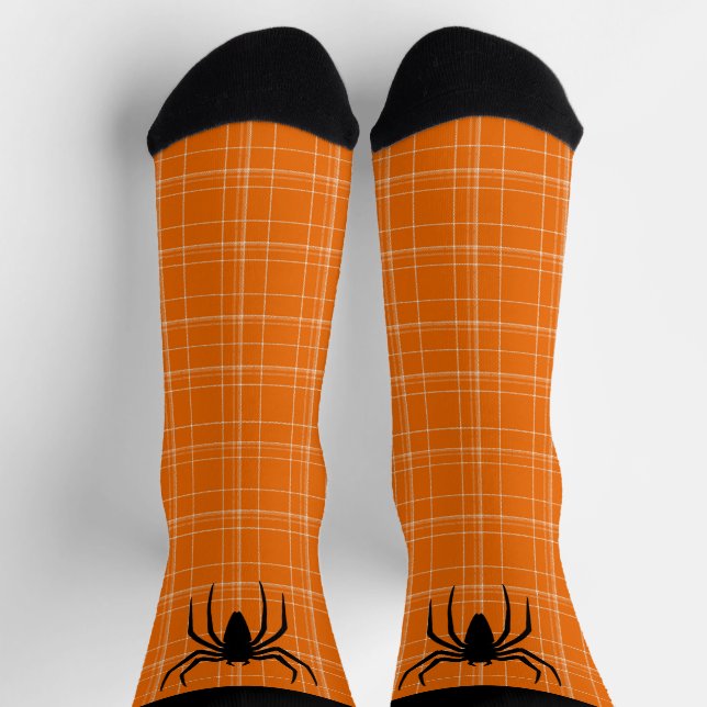 Calcetines Halloween Scary Spider Naranja Novedad de viuda ne (Arriba)