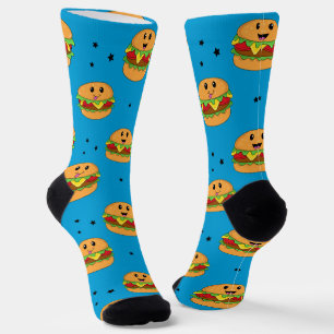 Calcetines Hamburguesa Cute Fast Food Pattern