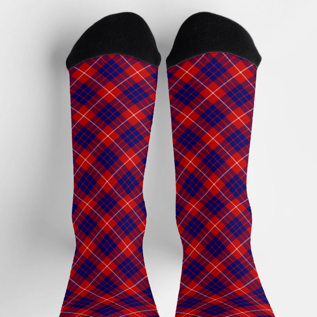 Calcetines Hamilton tartan azul violeta (Arriba)
