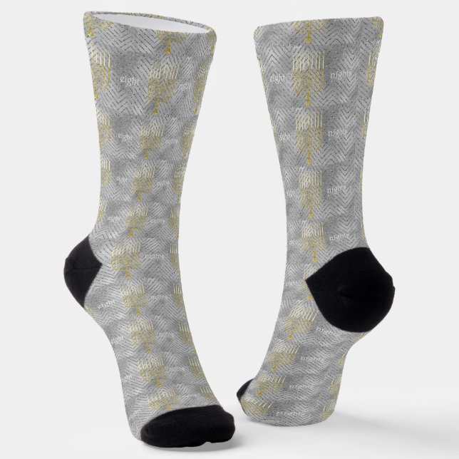 Calcetines Hanukkah Socks "Elegant Menorahs" (Angular)