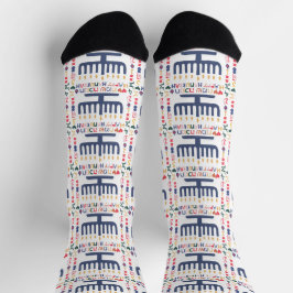 Calcetines Hanukkah Socks "Menorah Happy"