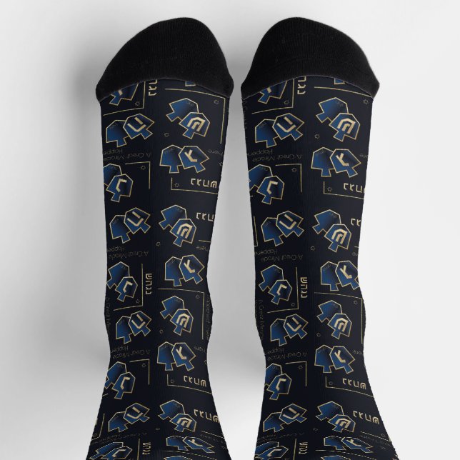 Calcetines Hanukkah Socks "Navy Dreidels" (Arriba)