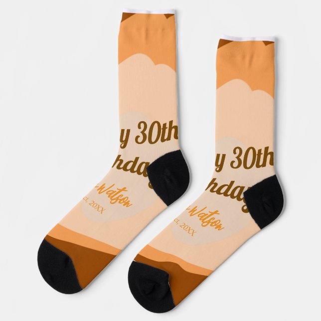 Calcetines Happy 30th birthday rustic wooden Halloween fall b (Izquierda)