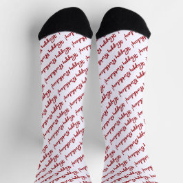 Calcetines Happy Birthday! Dark Red Script