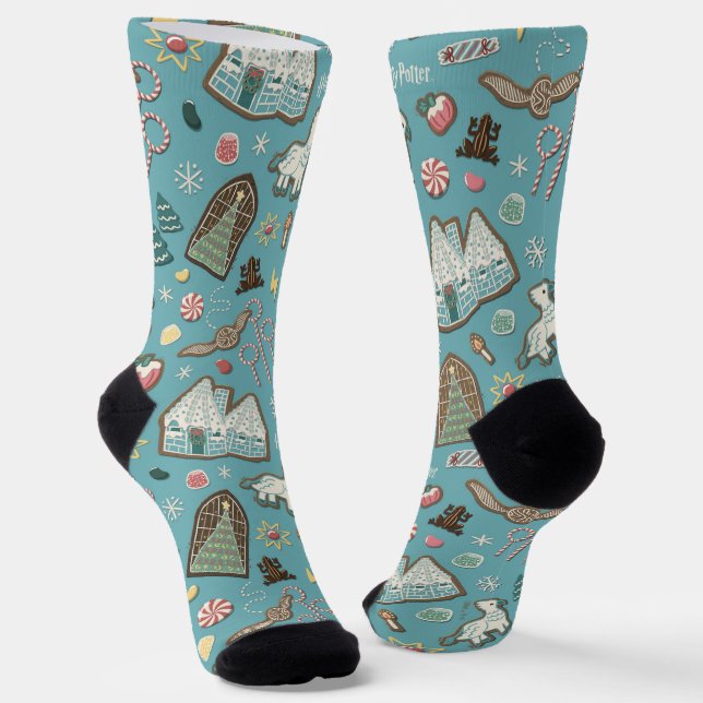 Calcetines HARRY POTTER™ HOGWARTS™ Navidades Patrón de cookie (Angular)