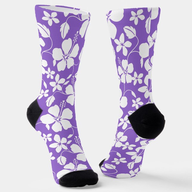 CALCETINES HAWAIIAN HULA (HIBISCUS) PURPLE LUMINOSO (Angular)