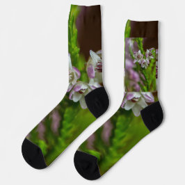 Calcetines Heather Spring flor evergreen flor morado blanco