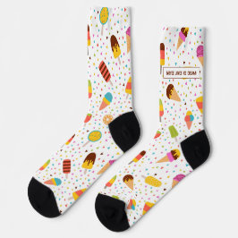 Calcetines Helado colorido y patrón de confeti