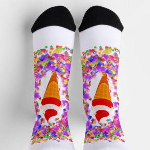 Calcetines Helado de Torbellino de Confeti de Arcoíris