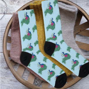 Calcetines Henna de flor de Lotus azul Peacock