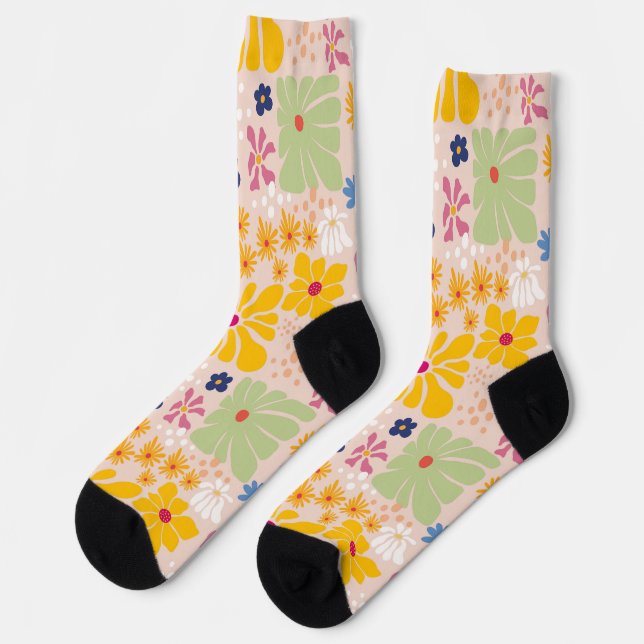 Calcetines Henri Matisse Floral Inspired Seamless Pattern (Izquierda)