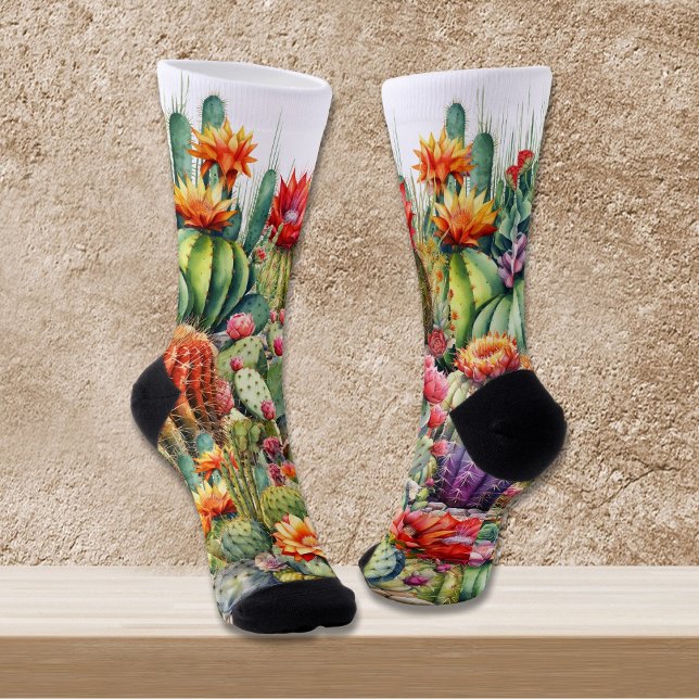 Calcetines Hermoso Cacti florido (Subido por el creador)