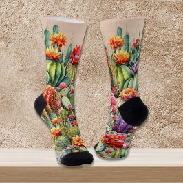 Calcetines Hermoso Cacti florido