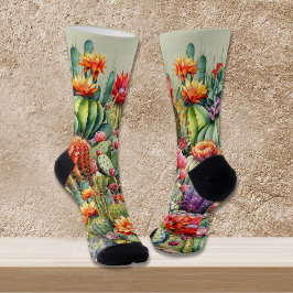 Calcetines Hermoso Cacti florido
