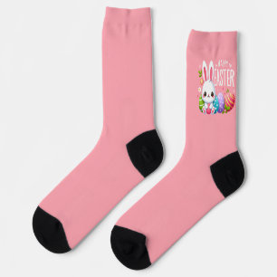 Calcetines Hermoso lindo, rosa y feliz Pascua