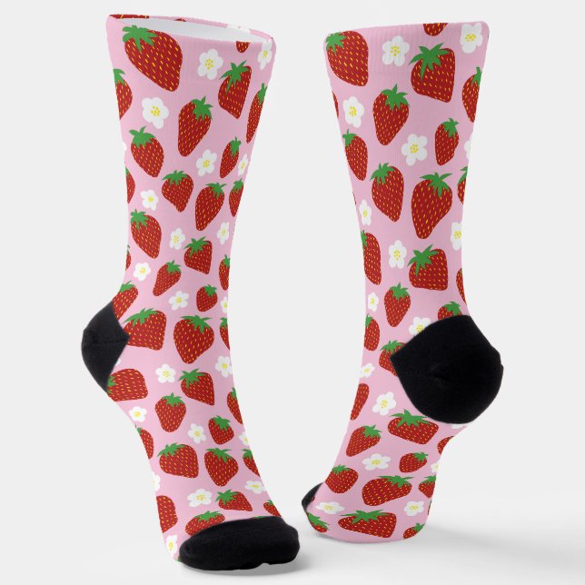 Calcetines Hermoso patrón de fresa de verano (Angular)