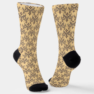 Calcetines Hermoso patrón étnico de Damasco puntillismo