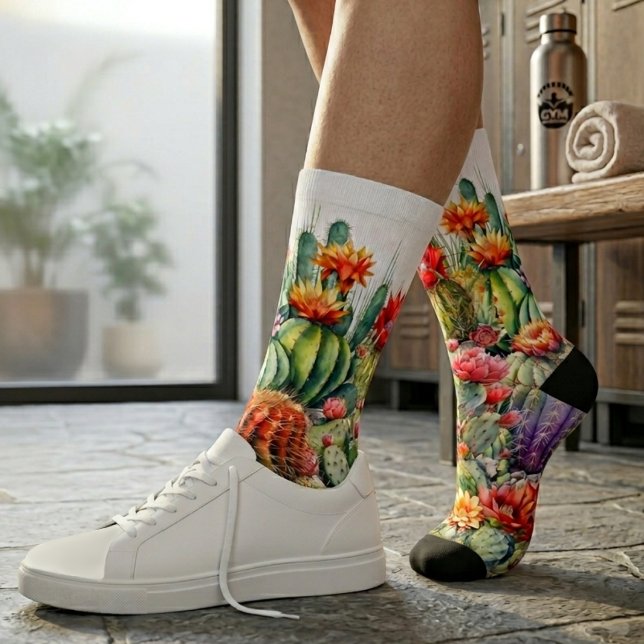 Calcetines Hermosos Cactus Florecidos  (Subido por el creador)