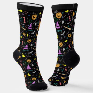 Calcetines Hermosos y coloridos patrones de Halloween aterrad
