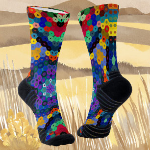 Calcetines Hex Mandala Azul Amarillo Rojo y Verde