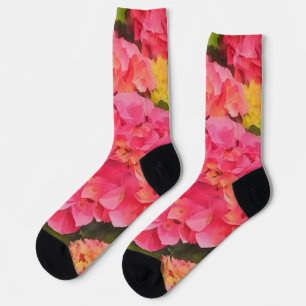 Calcetines Hidrangea rosa Flor Art Crazy Socks