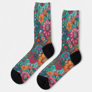 Calcetines Hippie retro: niño flor