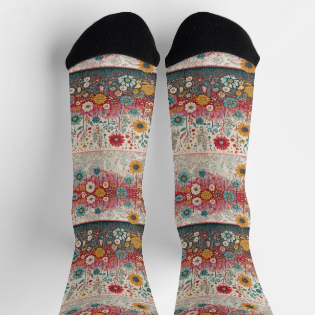 Calcetines Hippie retro: zócalos de los jardines (Arriba)